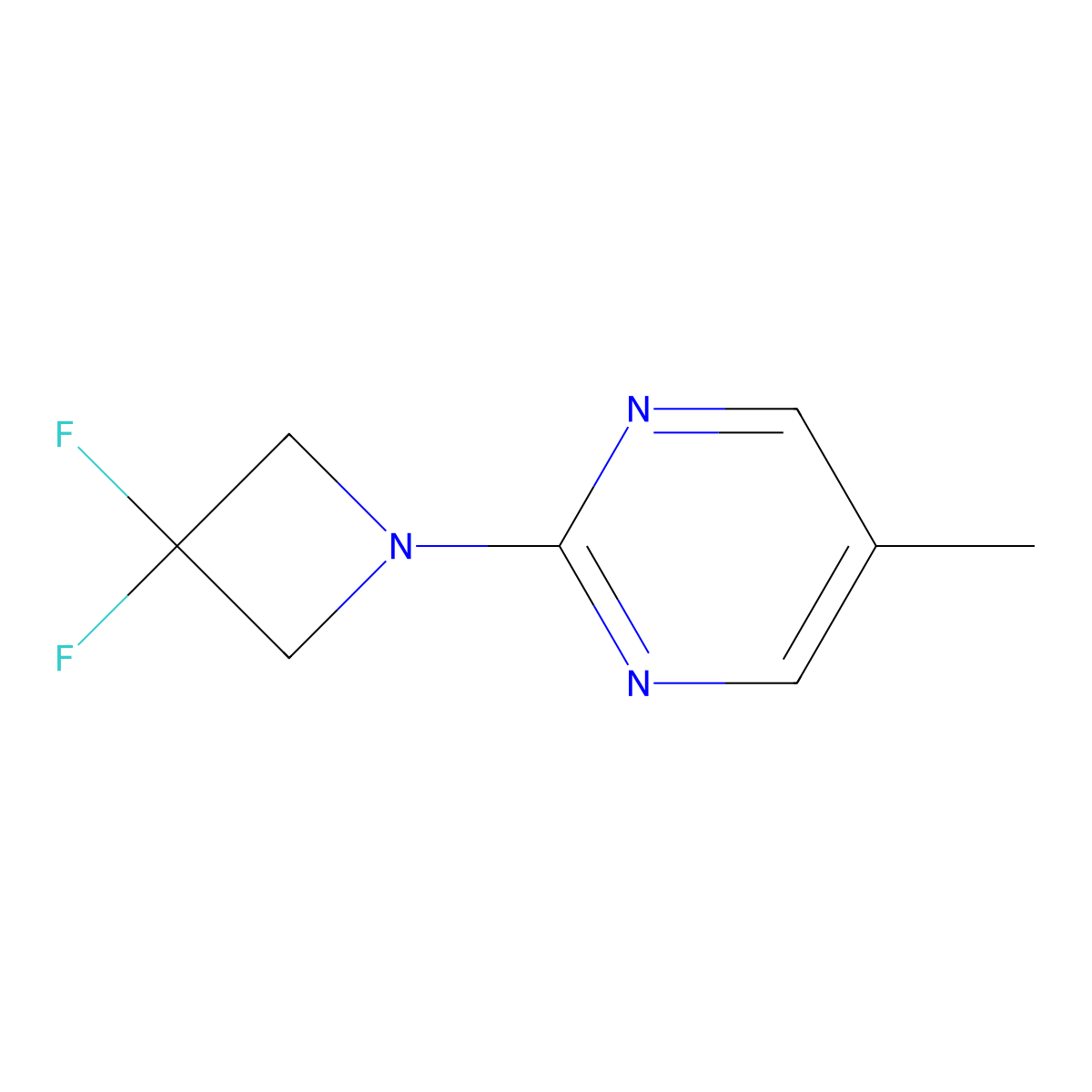 2-(3,3-Difluoroazetidin-1-yl)-5-methylpyrimidine molecular structure, CAS 3054611-72-9