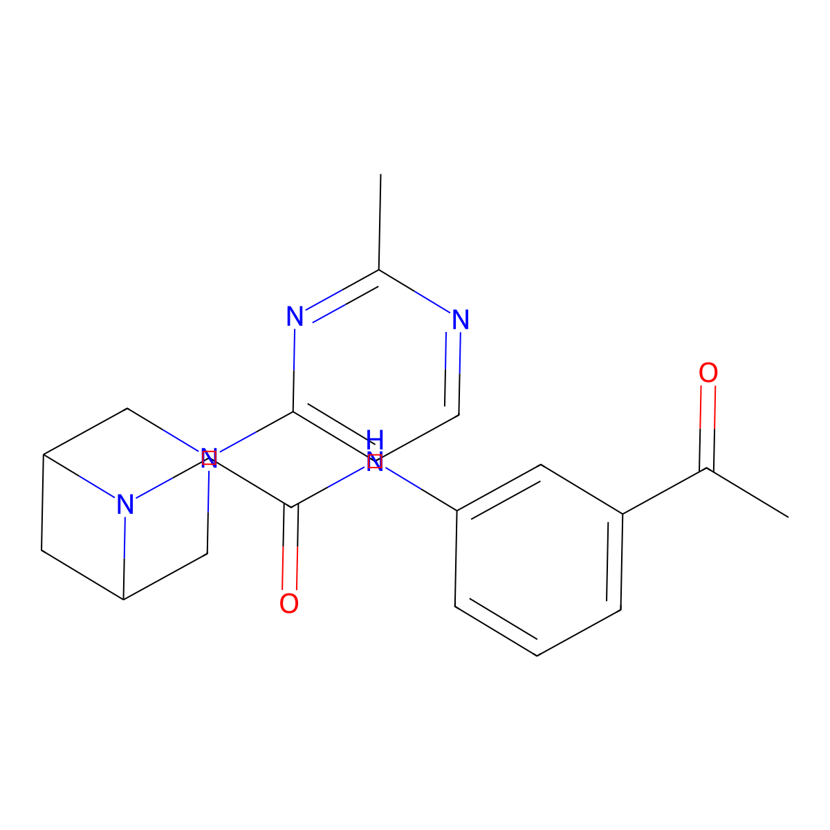 N-(3-acetylphenyl)-2-[3-(2-methylpyrimidin-4-yl)-3,6-diazabicyclo[3.1.1]heptan-6-yl]acetamide molecular structure, CAS 3054611-87-6