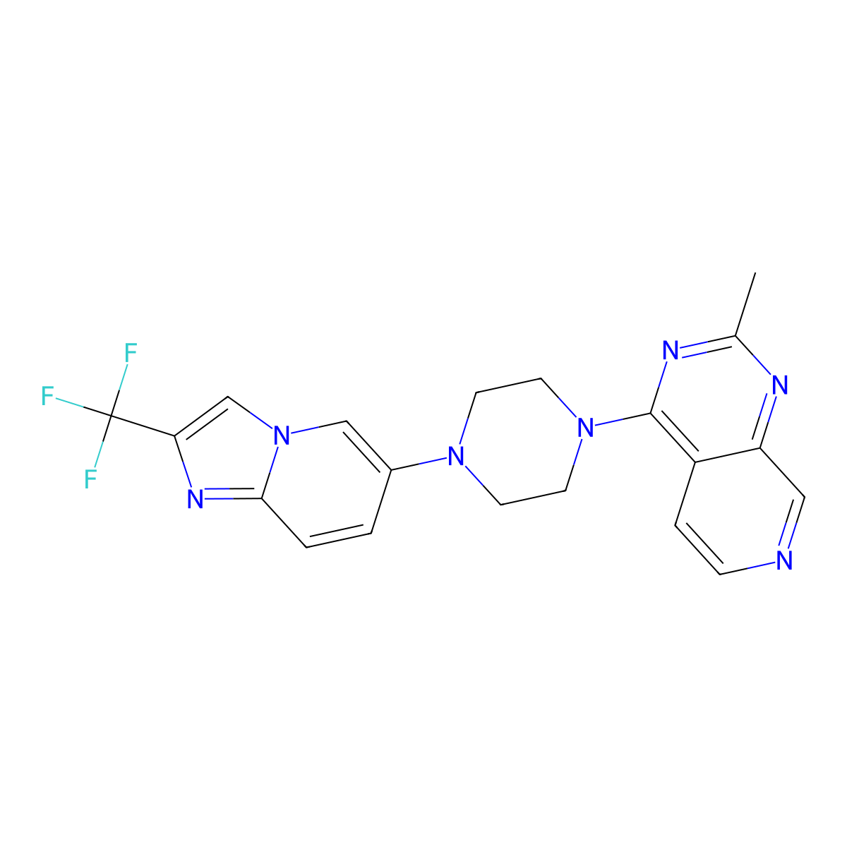 1-{2-Methylpyrido[3,4-d]pyrimidin-4-yl}-4-[2-(trifluoromethyl)imidazo[1,2-a]pyridin-6-yl]piperazine molecular structure, CAS 3054612-02-8
