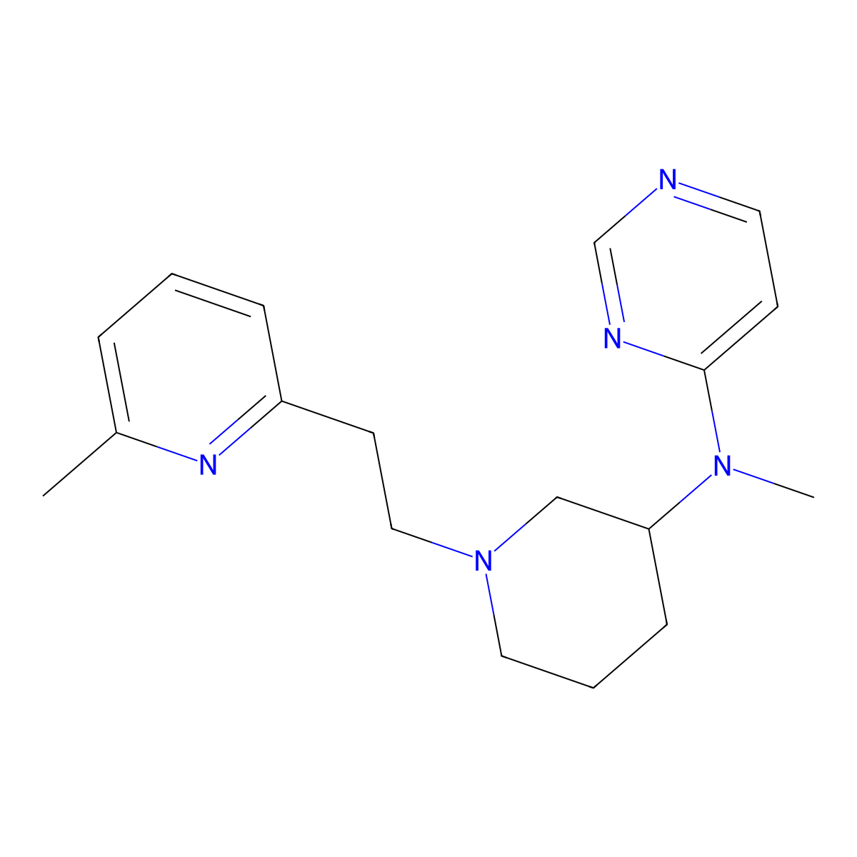 N-methyl-N-{1-[2-(6-methylpyridin-2-yl)ethyl]piperidin-3-yl}pyrimidin-4-amine molecular structure, CAS 3054612-05-1