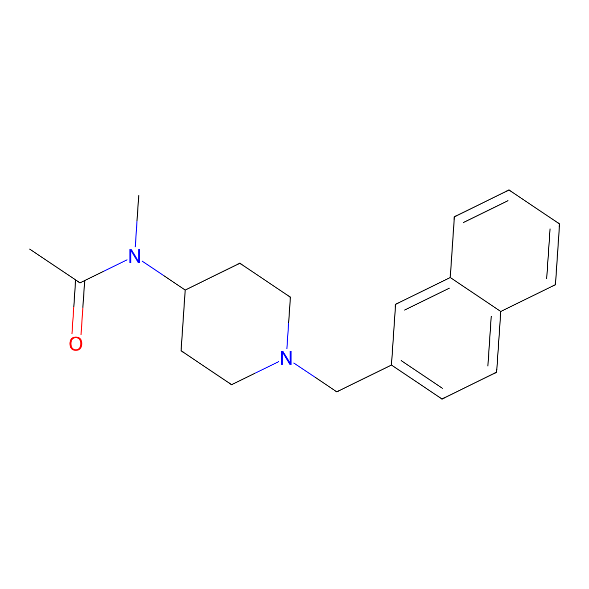 N-methyl-N-{1-[(naphthalen-2-yl)methyl]piperidin-4-yl}acetamide molecular structure, CAS 3054612-06-2