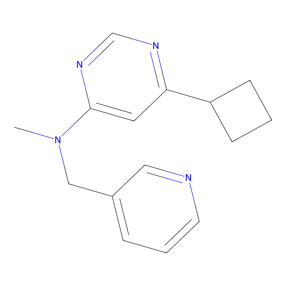 6-cyclobutyl-N-methyl-N-[(pyridin-3-yl)methyl]pyrimidin-4-amine molecular structure, CAS 3054612-11-9