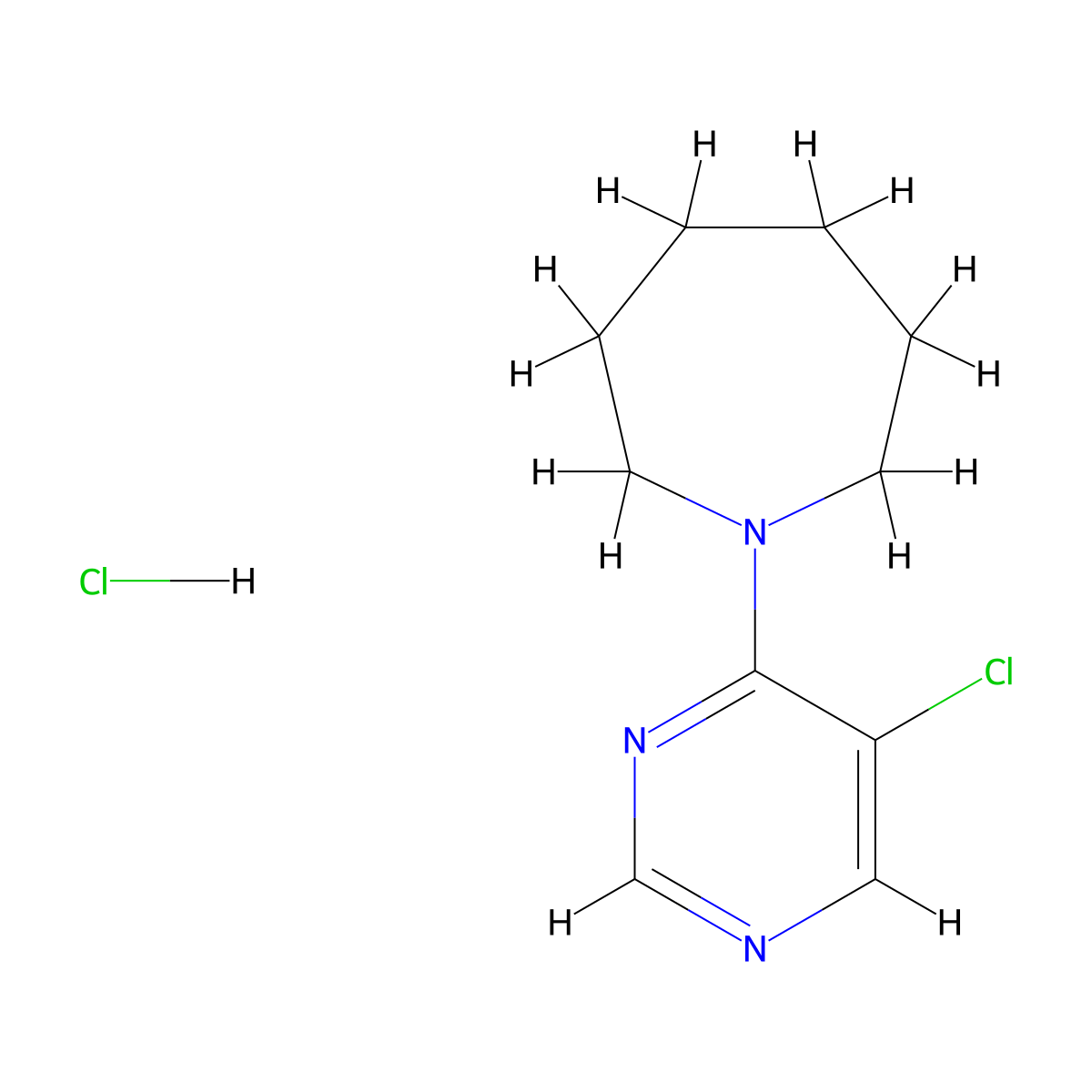 1-(5-Chloropyrimidin-4-yl)azepane hydrochloride molecular structure, CAS 3054612-23-3