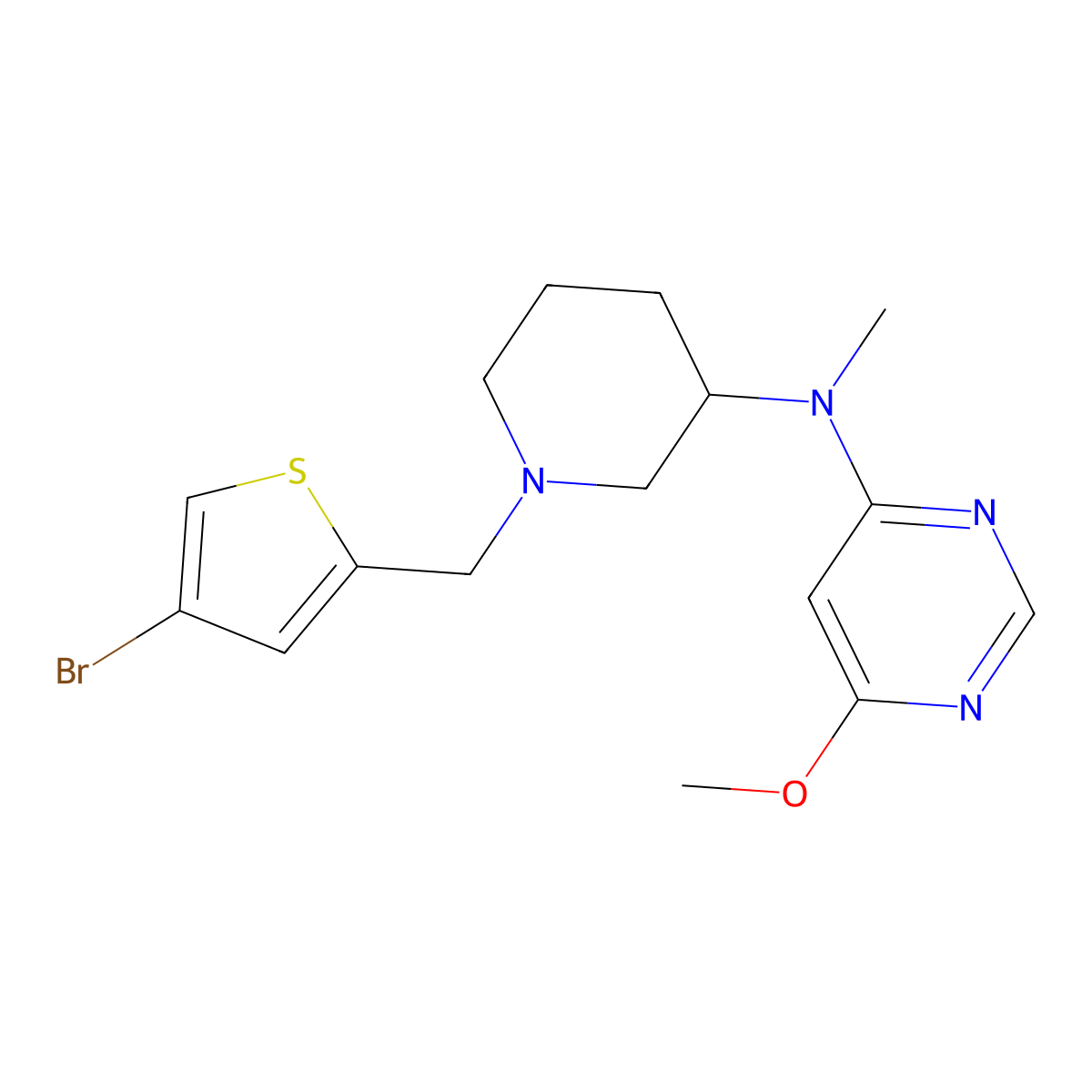 N-{1-[(4-bromothiophen-2-yl)methyl]piperidin-3-yl}-6-methoxy-N-methylpyrimidin-4-amine molecular structure, CAS 3054612-30-2