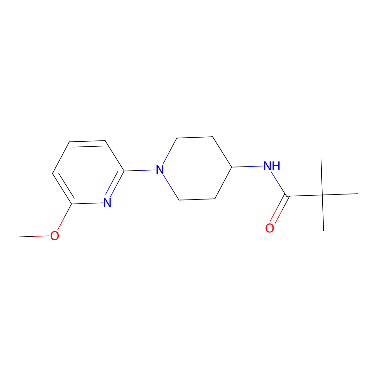 N-[1-(6-methoxypyridin-2-yl)piperidin-4-yl]-2,2-dimethylpropanamide molecular structure, CAS 3054612-42-6