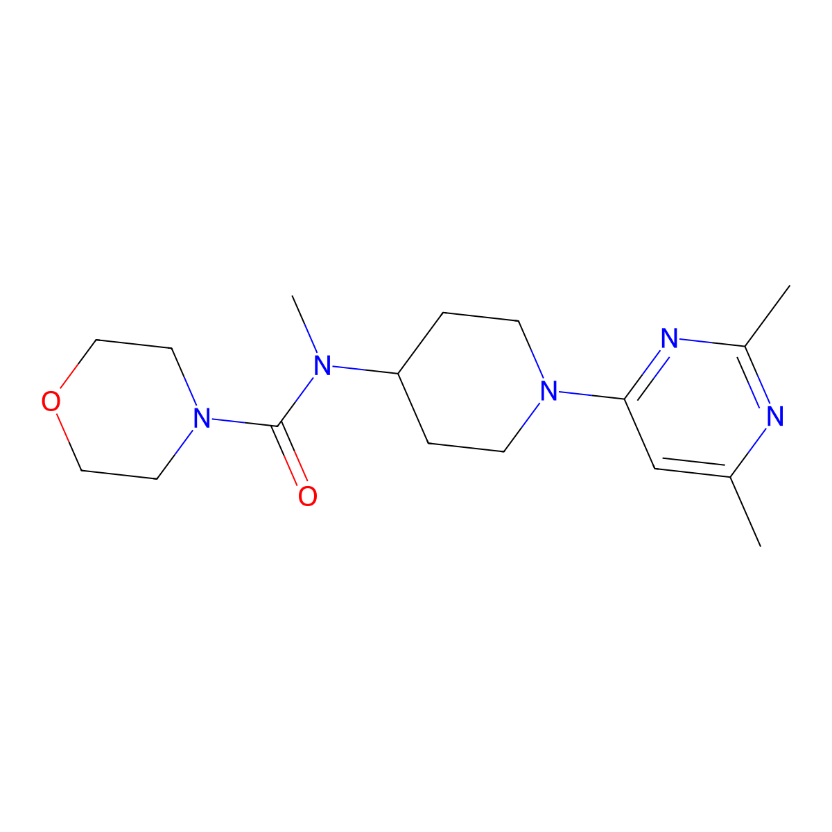 N-[1-(2,6-dimethylpyrimidin-4-yl)piperidin-4-yl]-N-methylmorpholine-4-carboxamide molecular structure, CAS 3054612-44-8