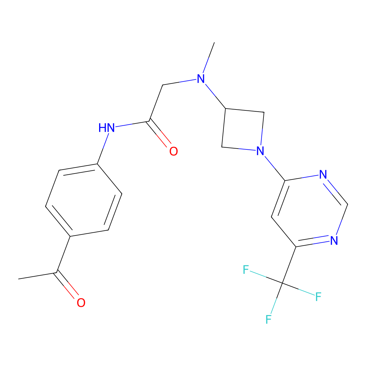 N-(4-acetylphenyl)-2-[methyl({1-[6-(trifluoromethyl)pyrimidin-4-yl]azetidin-3-yl})amino]acetamide molecular structure, CAS 3054612-48-2