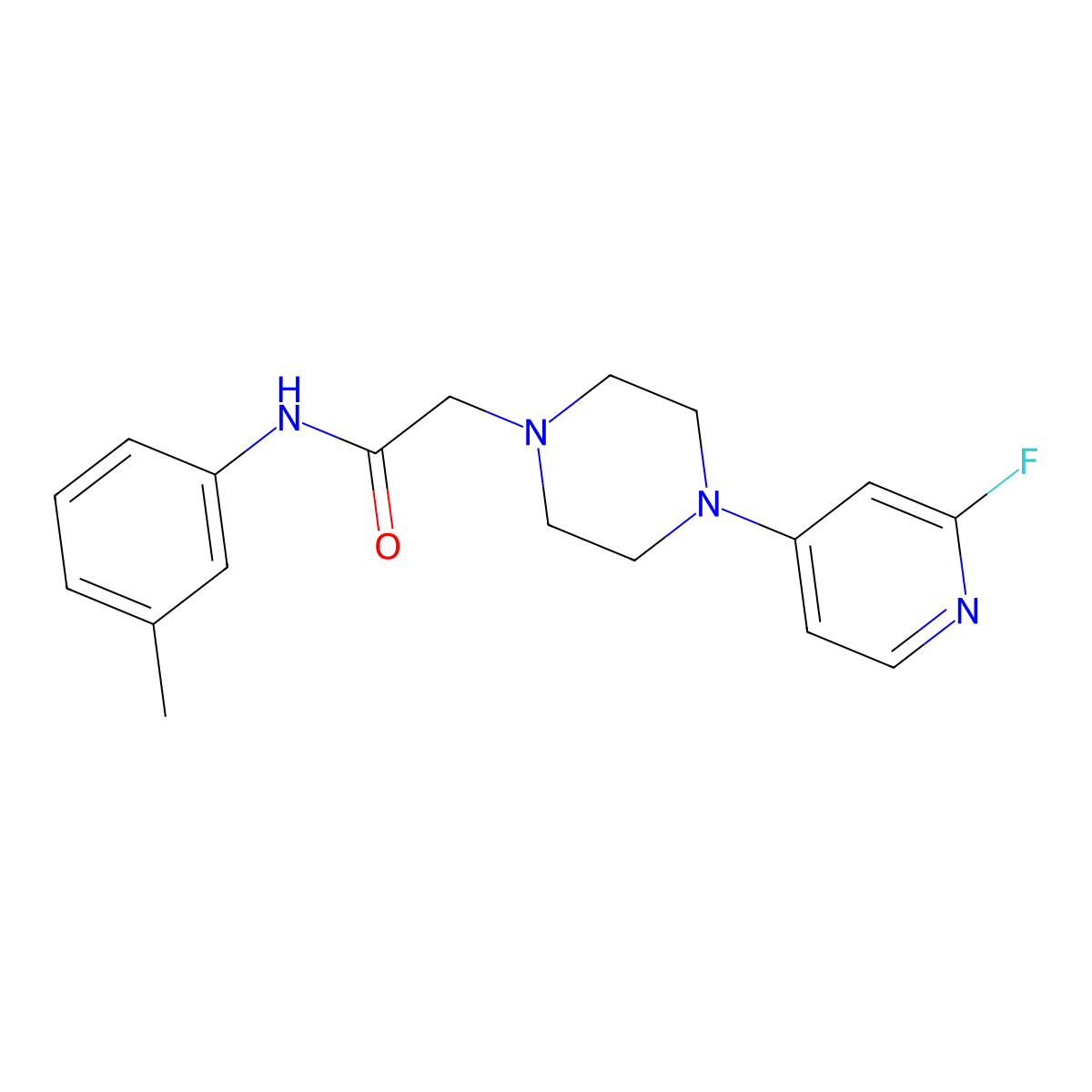 2-[4-(2-fluoropyridin-4-yl)piperazin-1-yl]-N-(3-methylphenyl)acetamide molecular structure, CAS 3054612-56-2