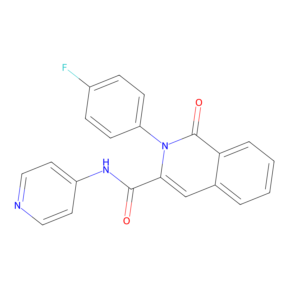 2-(4-fluorophenyl)-1-oxo-N-pyridin-4-ylisoquinoline-3-carboxamide molecular structure, CAS 3054612-58-4