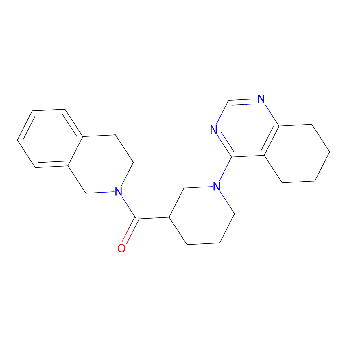 4-[3-(1,2,3,4-Tetrahydroisoquinoline-2-carbonyl)piperidin-1-yl]-5,6,7,8-tetrahydroquinazoline molecular structure, CAS 3054612-59-5