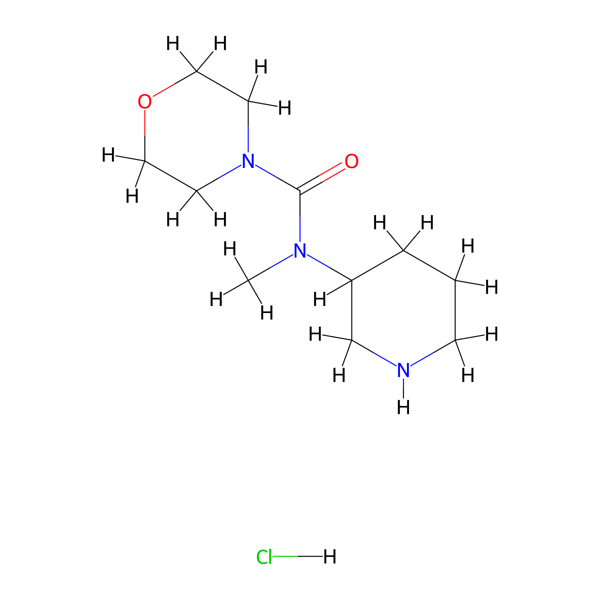 N-methyl-N-(piperidin-3-yl)morpholine-4-carboxamide hydrochloride molecular structure, CAS 3054612-83-5