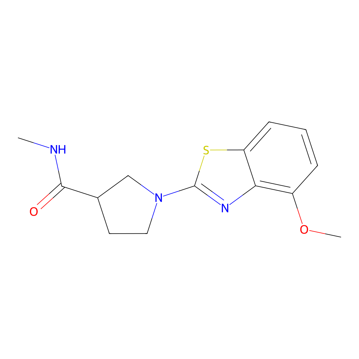 1-(4-methoxy-1,3-benzothiazol-2-yl)-N-methylpyrrolidine-3-carboxamide molecular structure, CAS 3054612-86-8