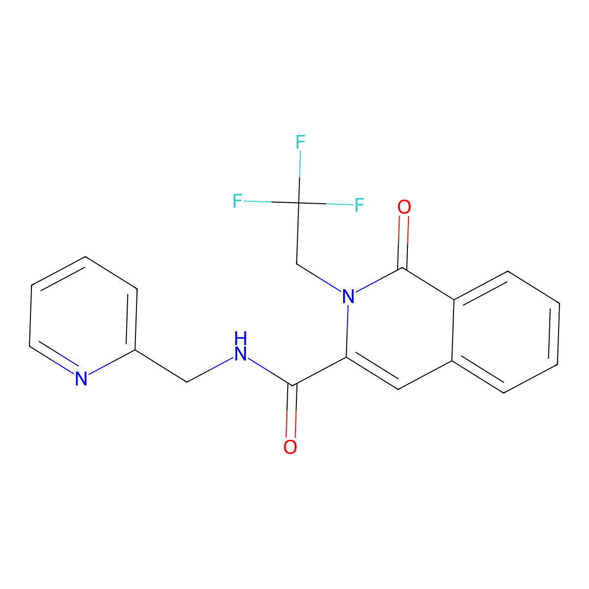 1-oxo-N-[(pyridin-2-yl)methyl]-2-(2,2,2-trifluoroethyl)-1,2-dihydroisoquinoline-3-carboxamide molecular structure, CAS 3054612-91-5