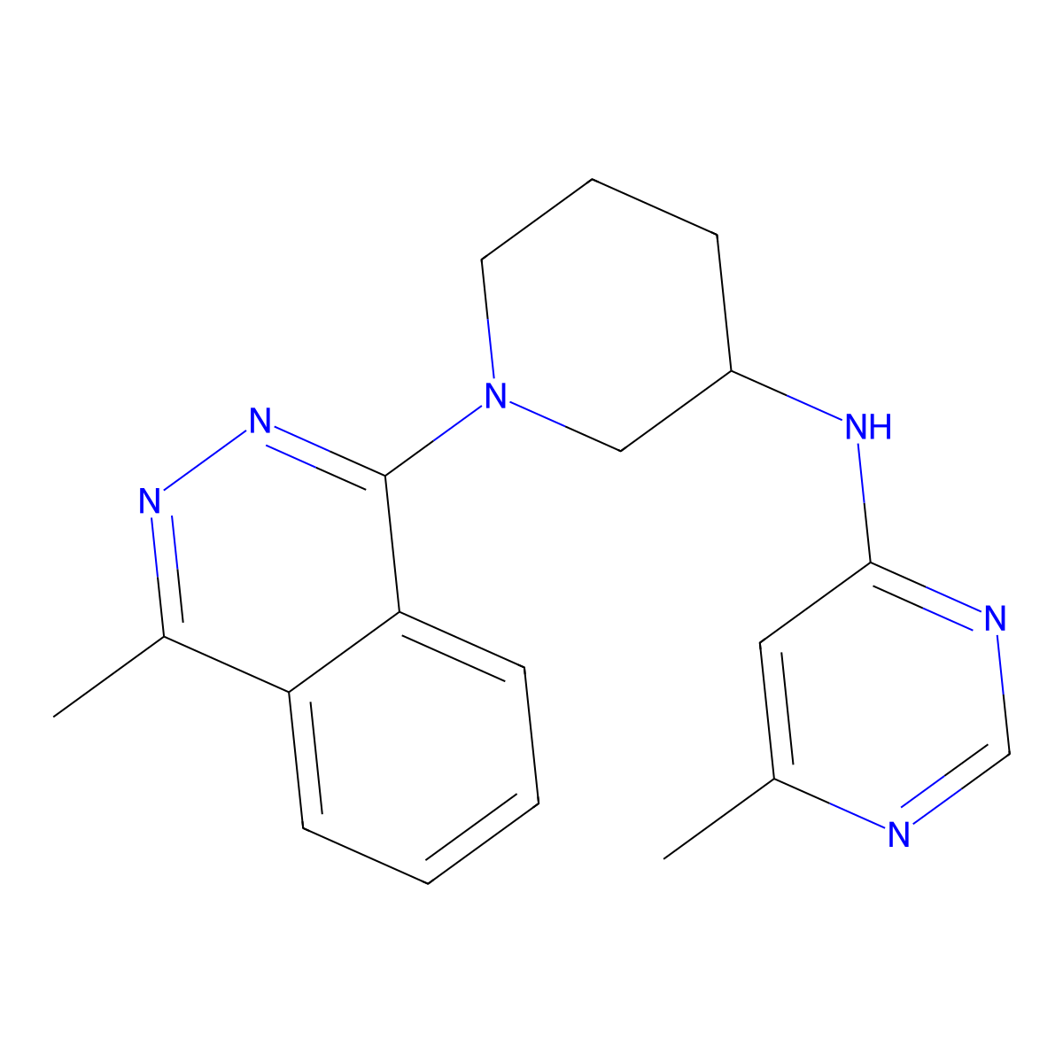 6-methyl-N-[1-(4-methylphthalazin-1-yl)piperidin-3-yl]pyrimidin-4-amine molecular structure, CAS 3054613-06-5