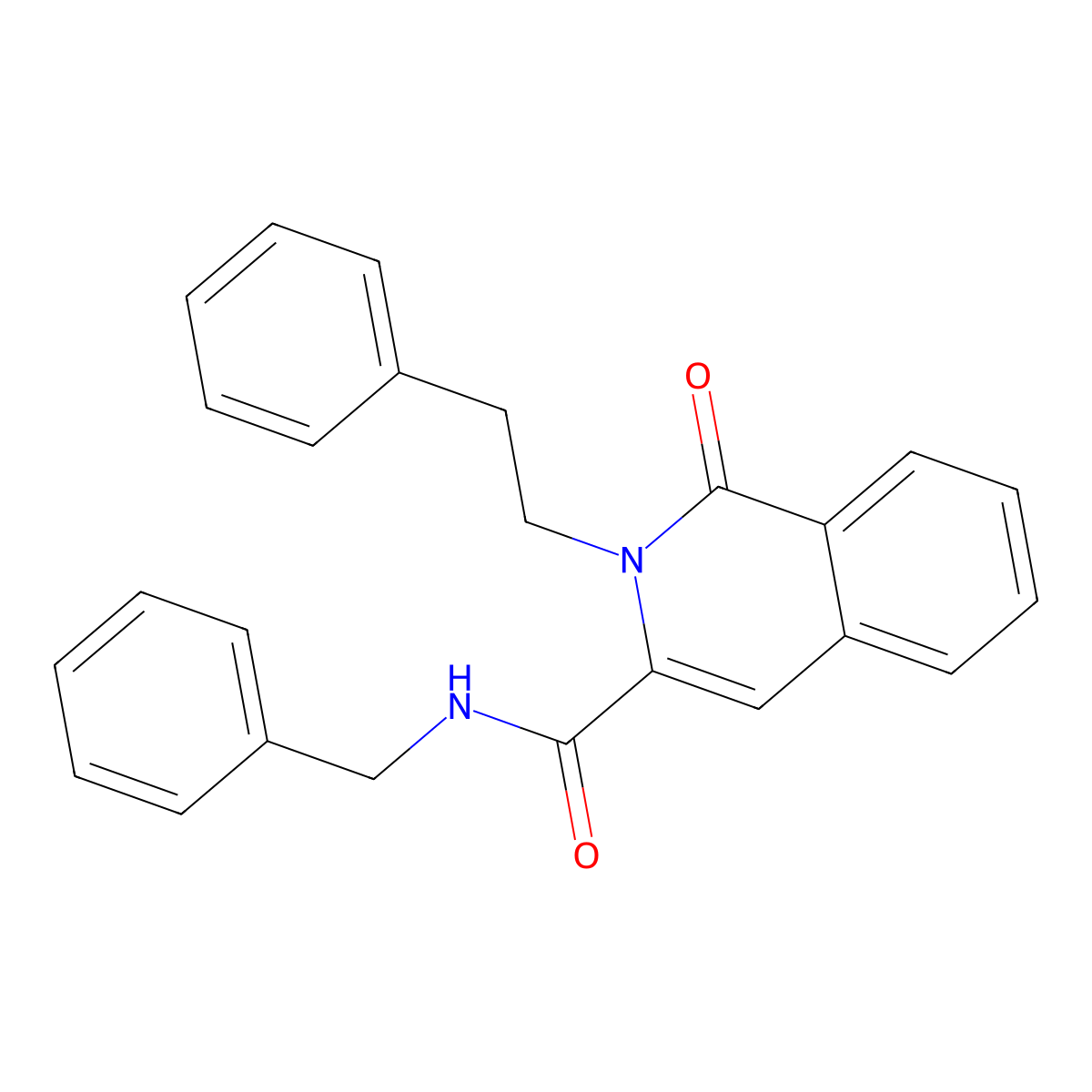 N-benzyl-1-oxo-2-(2-phenylethyl)-1,2-dihydroisoquinoline-3-carboxamide molecular structure, CAS 3054613-11-2