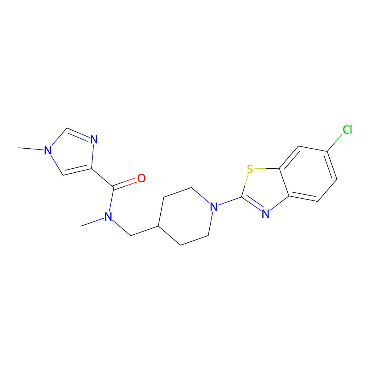 N-{[1-(6-chloro-1,3-benzothiazol-2-yl)piperidin-4-yl]methyl}-N,1-dimethyl-1H-imidazole-4-carboxamide molecular structure, CAS 3054613-14-5