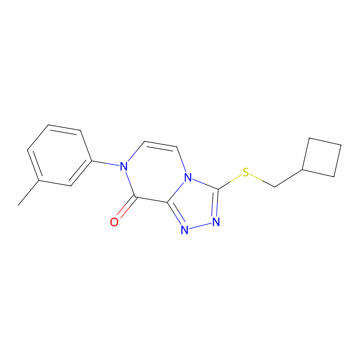 3-[(cyclobutylmethyl)sulfanyl]-7-(3-methylphenyl)-7H,8H-[1,2,4]triazolo[4,3-a]pyrazin-8-one molecular structure, CAS 3054613-19-0