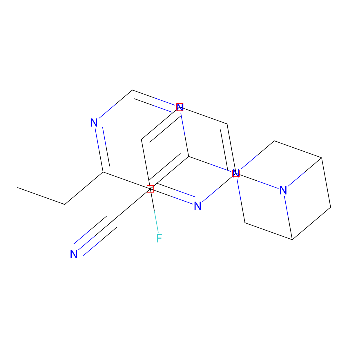 6-[3-(6-Ethyl-5-fluoropyrimidin-4-yl)-3,6-diazabicyclo[3.1.1]heptan-6-yl]pyridine-2-carbonitrile molecular structure, CAS 3054613-29-2