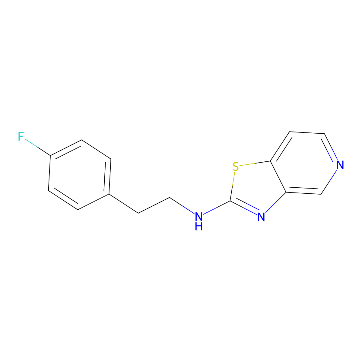 N-[2-(4-fluorophenyl)ethyl]-[1,3]thiazolo[4,5-c]pyridin-2-amine molecular structure, CAS 3054613-30-5