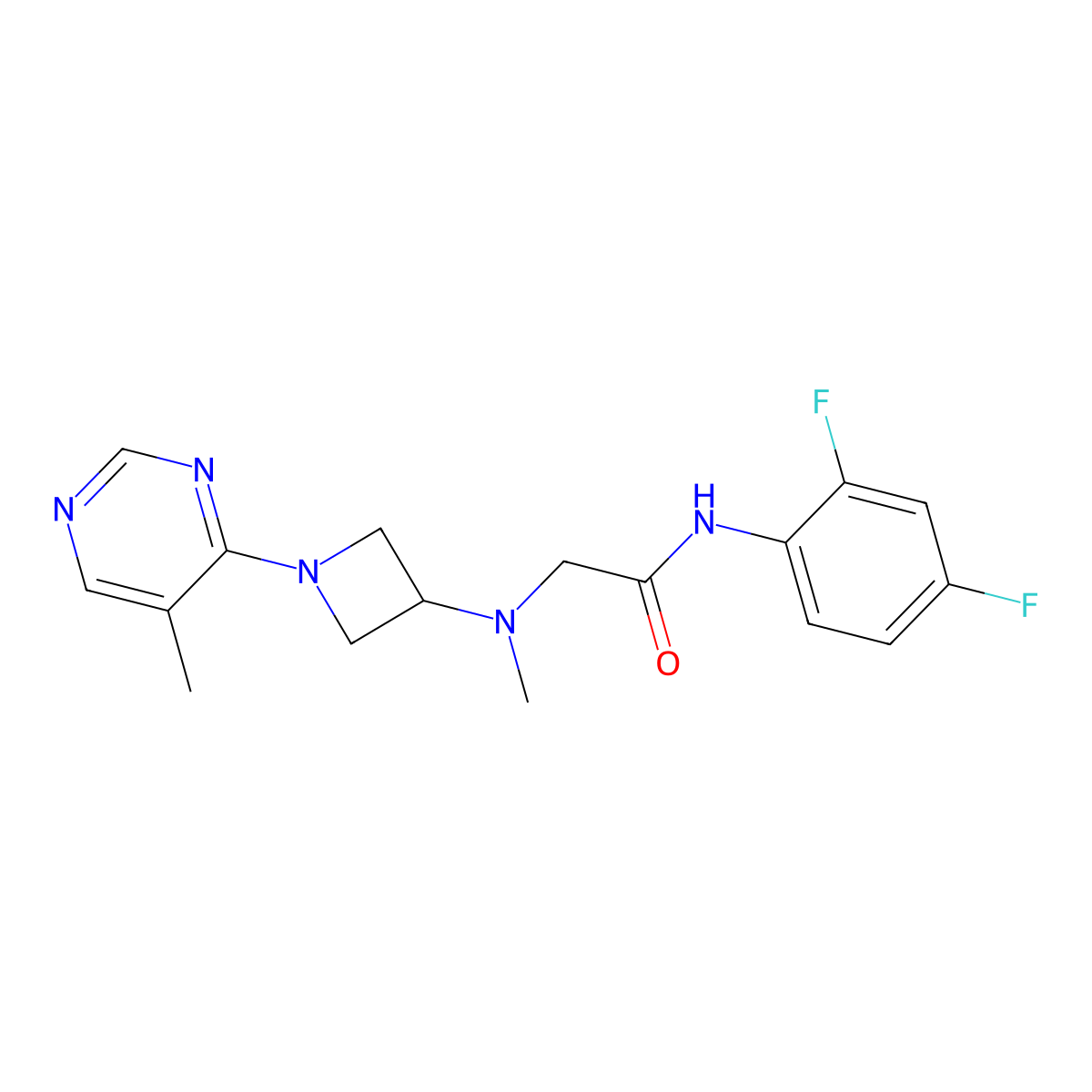 N-(2,4-difluorophenyl)-2-{methyl[1-(5-methylpyrimidin-4-yl)azetidin-3-yl]amino}acetamide molecular structure, CAS 3054613-31-6