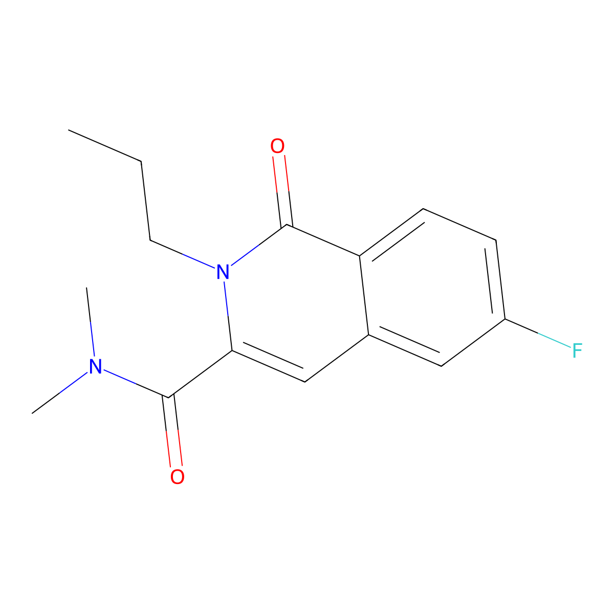 6-fluoro-N,N-dimethyl-1-oxo-2-propyl-1,2-dihydroisoquinoline-3-carboxamide molecular structure, CAS 3054613-36-1