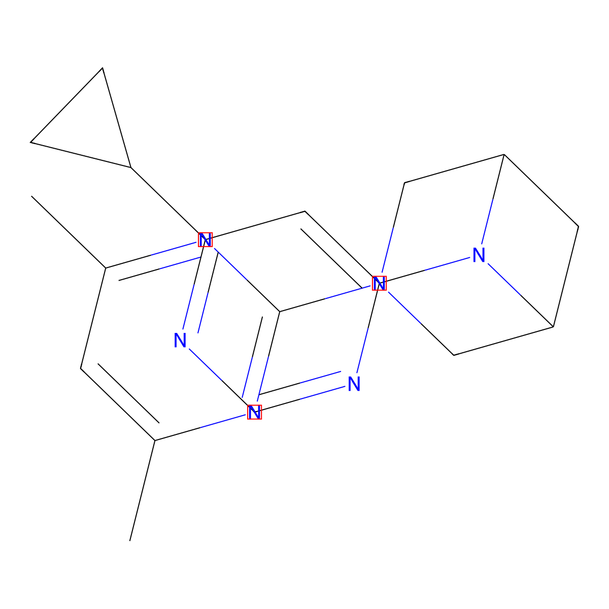 6-(6-Cyclopropylpyrimidin-4-yl)-3-(4,6-dimethylpyrimidin-2-yl)-3,6-diazabicyclo[3.1.1]heptane molecular structure, CAS 3054613-45-2