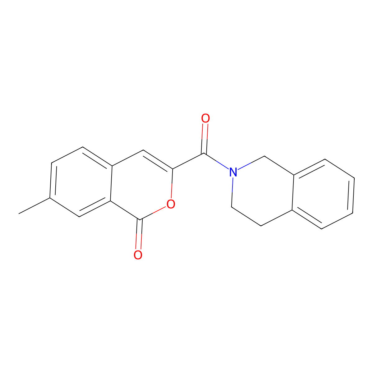7-methyl-3-(1,2,3,4-tetrahydroisoquinoline-2-carbonyl)-1H-isochromen-1-one molecular structure, CAS 3054613-47-4
