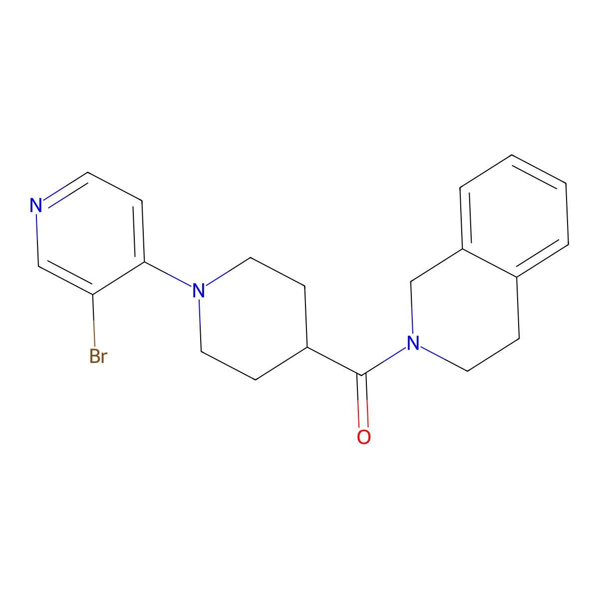 2-[1-(3-Bromopyridin-4-yl)piperidine-4-carbonyl]-1,2,3,4-tetrahydroisoquinoline molecular structure, CAS 3054613-53-2