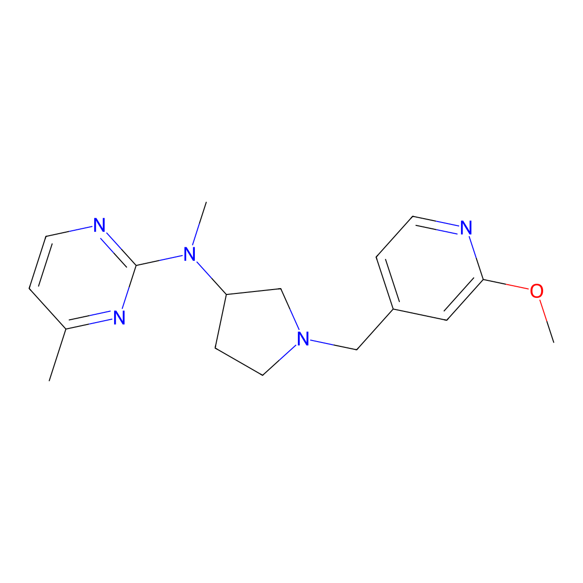 N-{1-[(2-methoxypyridin-4-yl)methyl]pyrrolidin-3-yl}-N,4-dimethylpyrimidin-2-amine molecular structure, CAS 3054613-61-2