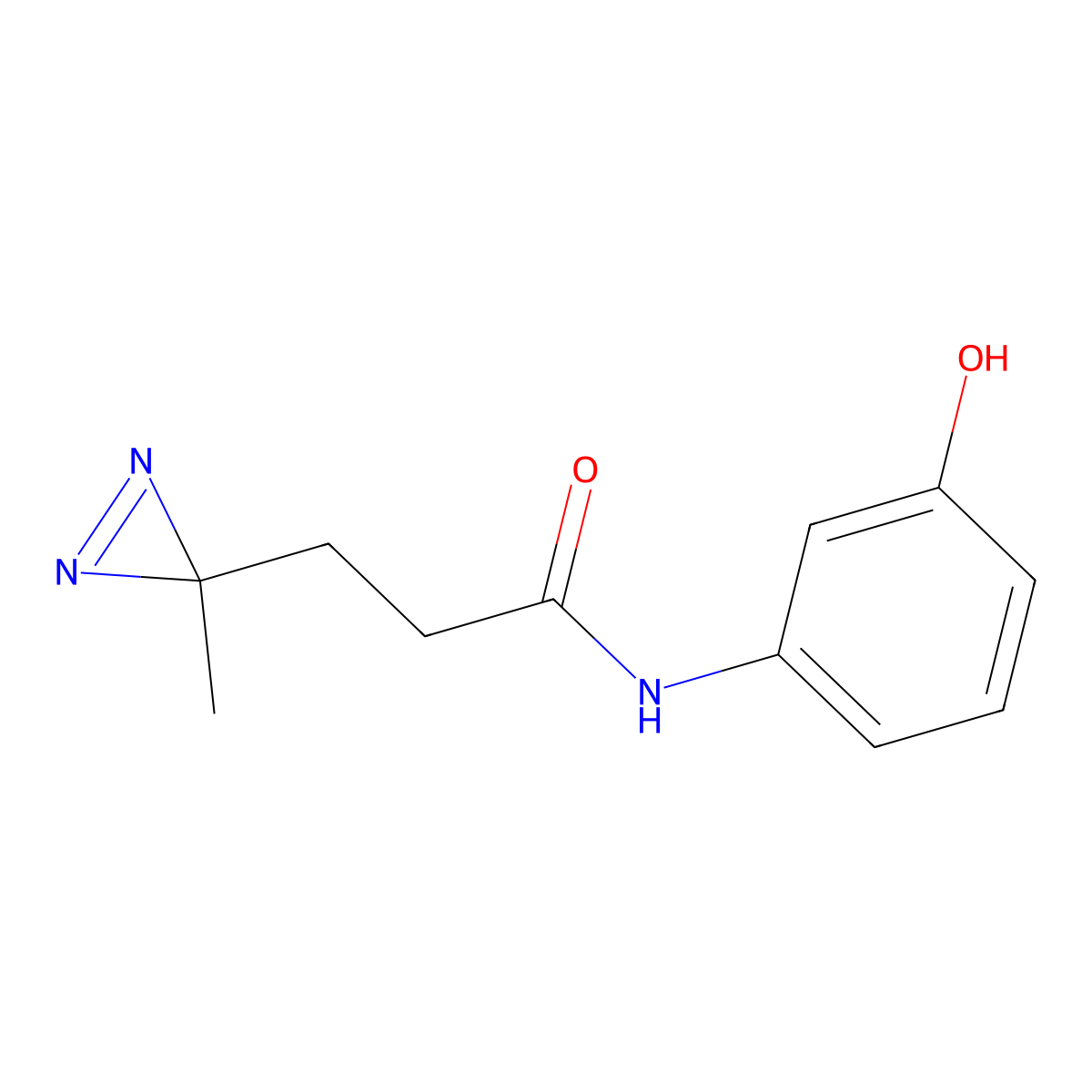 N-(3-hydroxyphenyl)-3-(3-methyl-3H-diazirin-3-yl)propanamide molecular structure, CAS 3054613-68-9