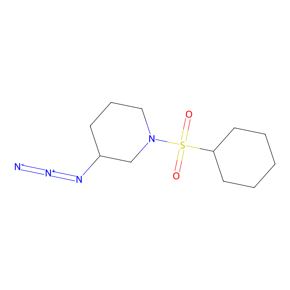 3-Azido-1-(cyclohexanesulfonyl)piperidine molecular structure, CAS 3054613-89-4