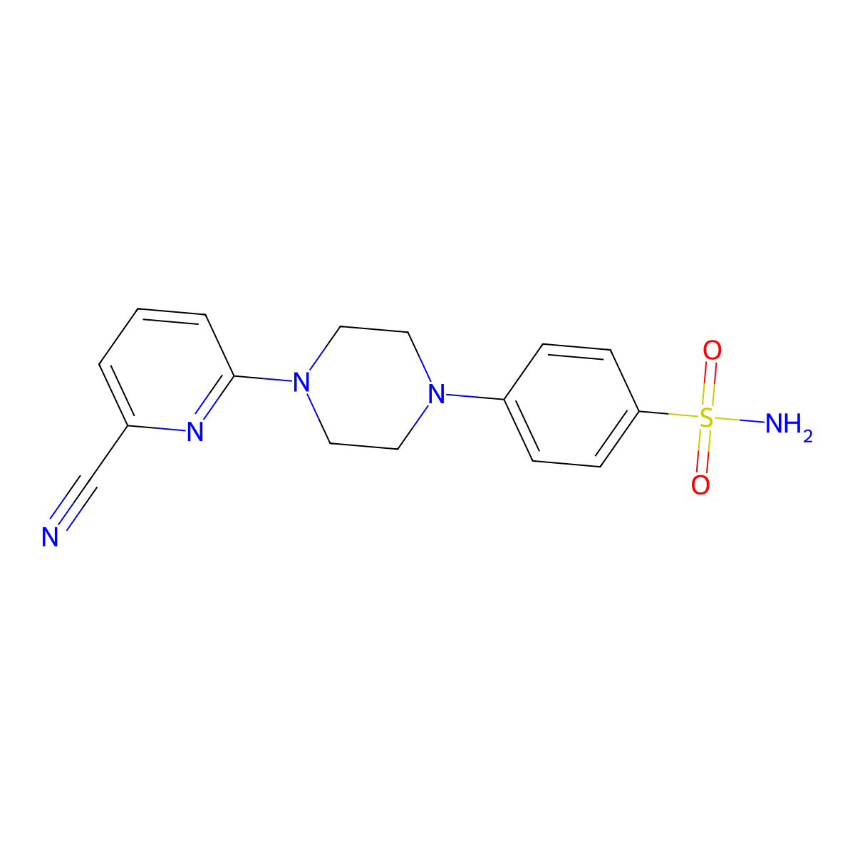 4-[4-(6-Cyanopyridin-2-yl)piperazin-1-yl]benzene-1-sulfonamide molecular structure, CAS 3054613-93-0