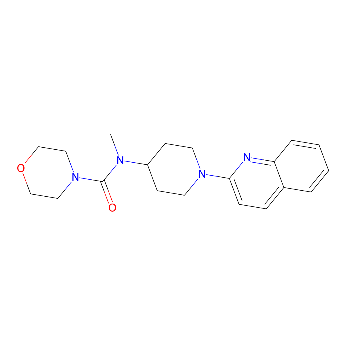 N-methyl-N-[1-(quinolin-2-yl)piperidin-4-yl]morpholine-4-carboxamide molecular structure, CAS 3054614-00-2