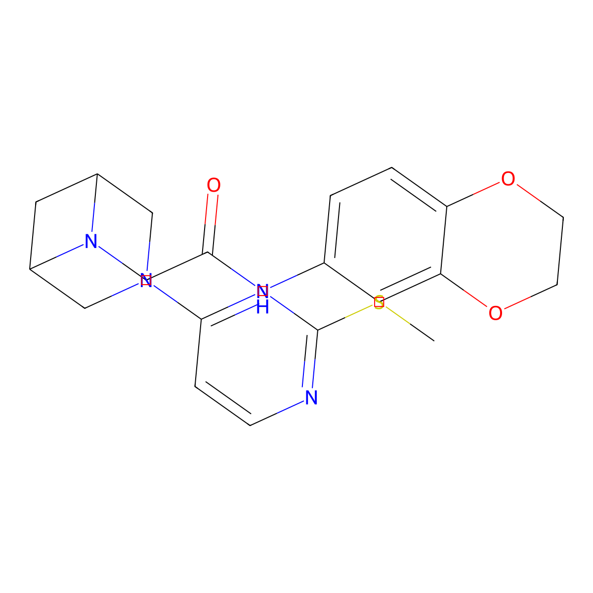 N-(2,3-dihydro-1,4-benzodioxin-6-yl)-2-{3-[2-(methylsulfanyl)pyrimidin-4-yl]-3,6-diazabicyclo[3.1.1]heptan-6-yl}acetamide molecular structure, CAS 3054614-03-5