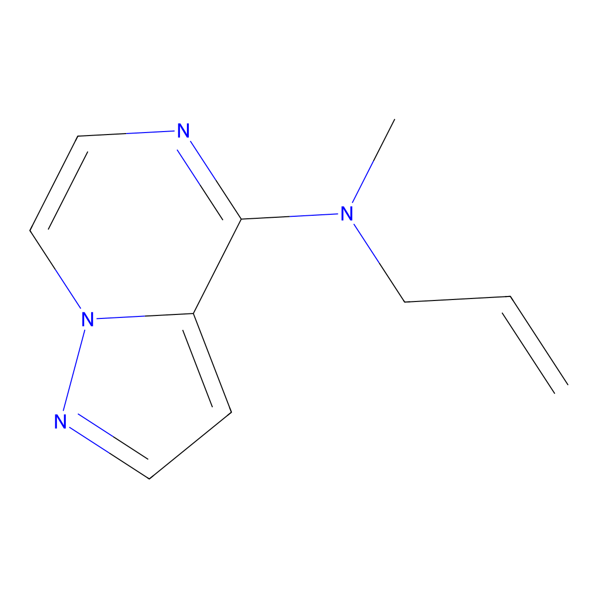 N-methyl-N-(prop-2-en-1-yl)pyrazolo[1,5-a]pyrazin-4-amine molecular structure, CAS 3054614-05-7