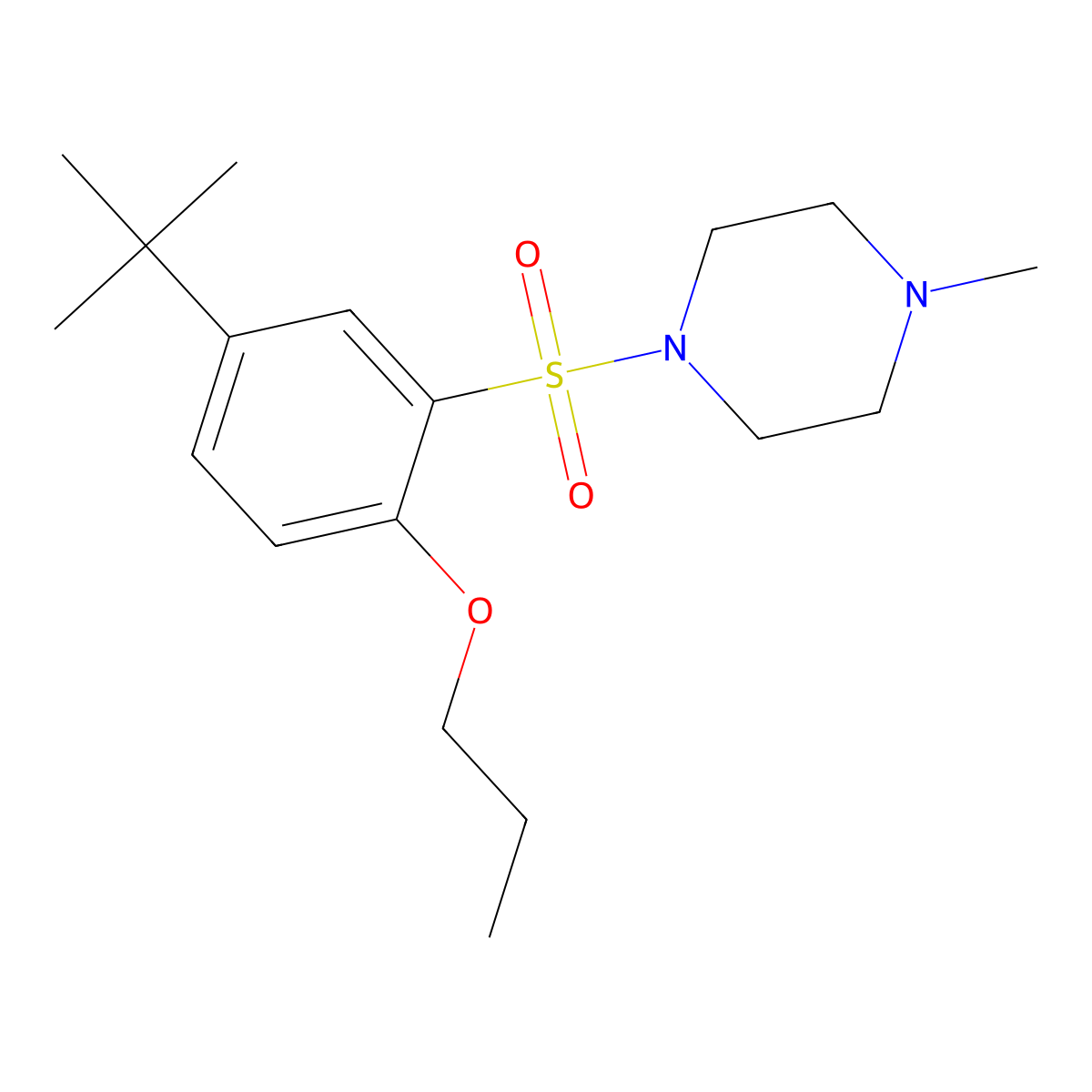 1-(5-Tert-butyl-2-propoxybenzenesulfonyl)-4-methylpiperazine molecular structure, CAS 3054614-14-8