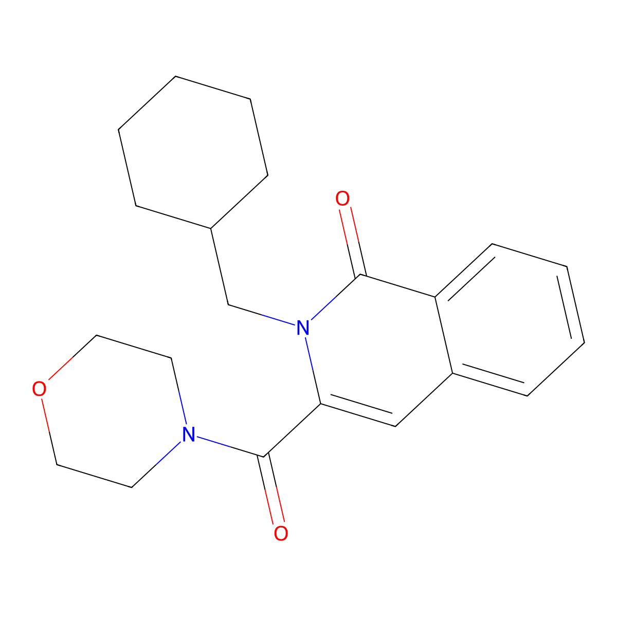 2-(Cyclohexylmethyl)-3-(morpholine-4-carbonyl)-1,2-dihydroisoquinolin-1-one molecular structure, CAS 3054614-37-5