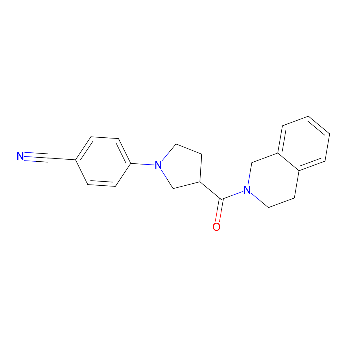4-[3-(1,2,3,4-Tetrahydroisoquinoline-2-carbonyl)pyrrolidin-1-yl]benzonitrile molecular structure, CAS 3054614-46-6
