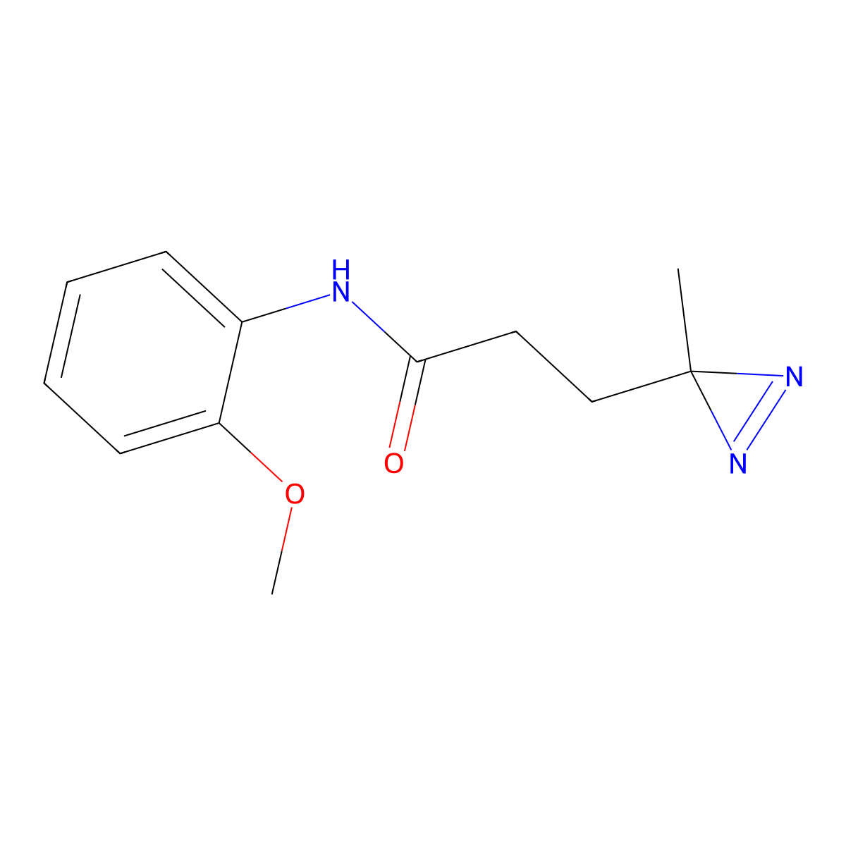 N-(2-methoxyphenyl)-3-(3-methyl-3H-diazirin-3-yl)propanamide molecular structure, CAS 3054614-49-9