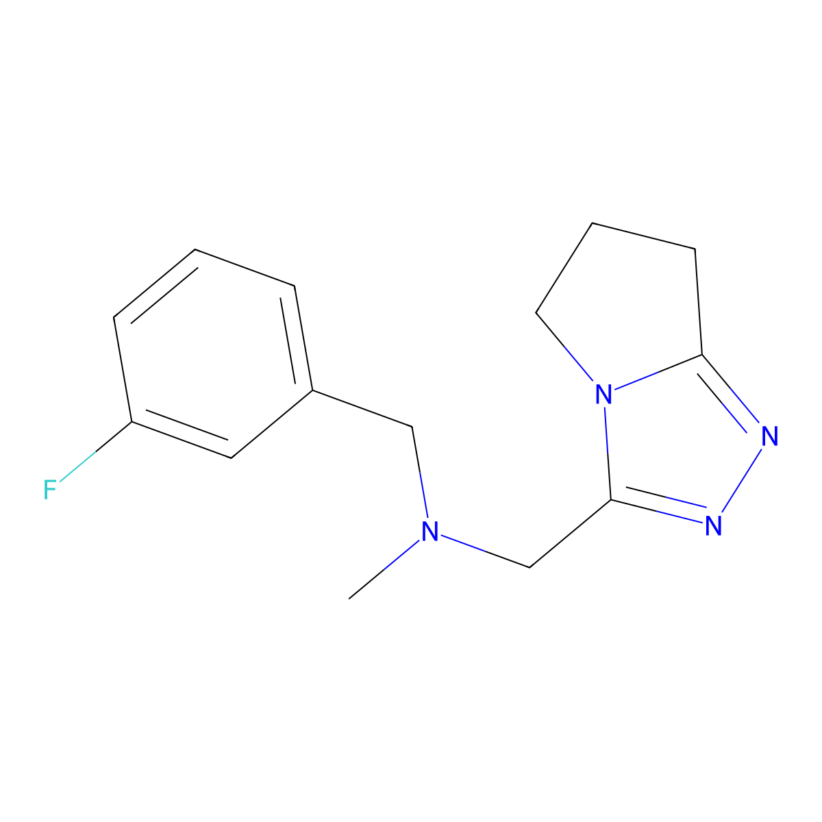 [(3-fluorophenyl)methyl](methyl)({5H,6H,7H-pyrrolo[2,1-c][1,2,4]triazol-3-yl}methyl)amine molecular structure, CAS 3054614-66-0