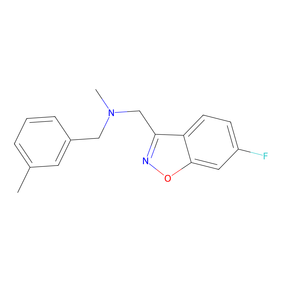 [(6-Fluoro-1,2-benzoxazol-3-yl)methyl](methyl)[(3-methylphenyl)methyl]amine molecular structure, CAS 3054614-67-1