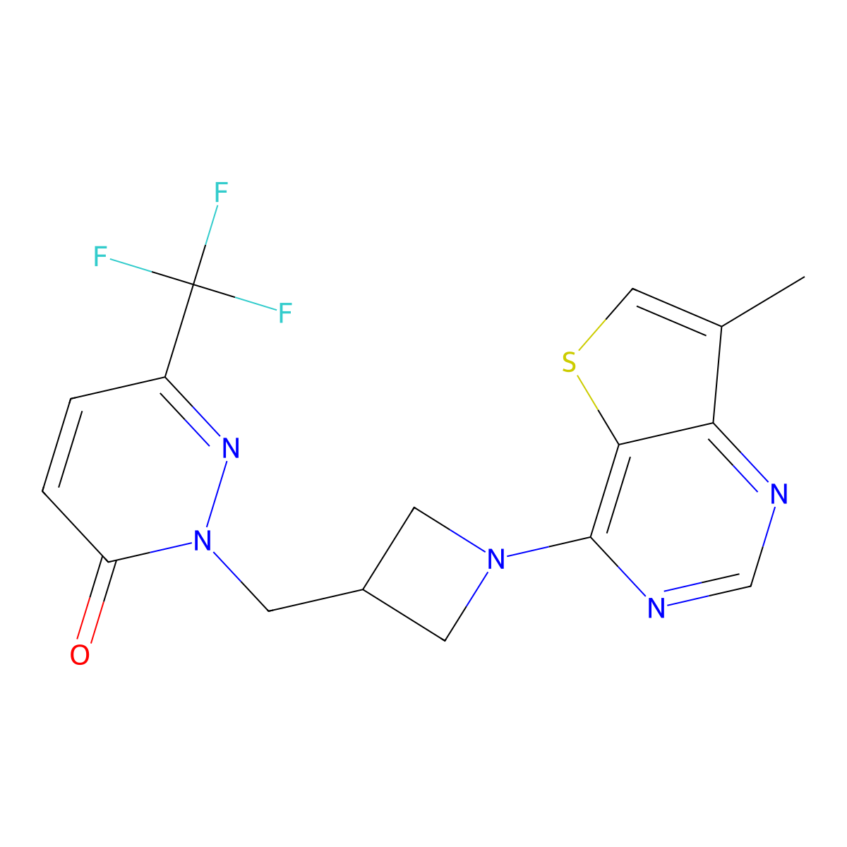 2-[(1-{7-Methylthieno[3,2-d]pyrimidin-4-yl}azetidin-3-yl)methyl]-6-(trifluoromethyl)-2,3-dihydropyridazin-3-one molecular structure, CAS 3054614-68-2