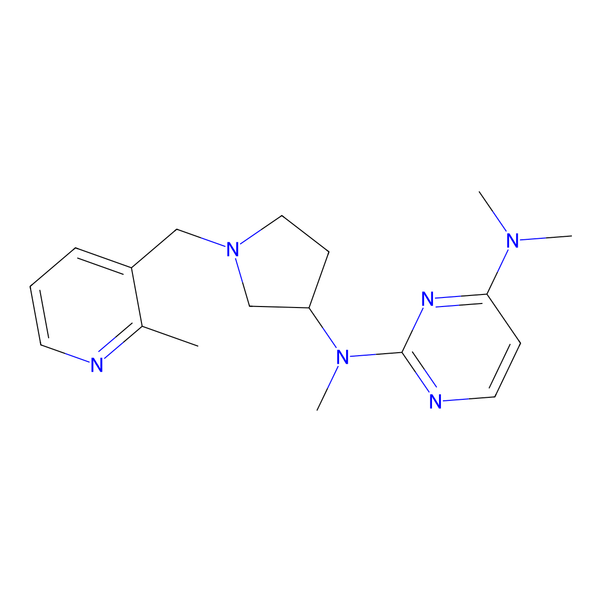N2,N4,N4-trimethyl-N2-{1-[(2-methylpyridin-3-yl)methyl]pyrrolidin-3-yl}pyrimidine-2,4-diamine molecular structure, CAS 3054614-69-3