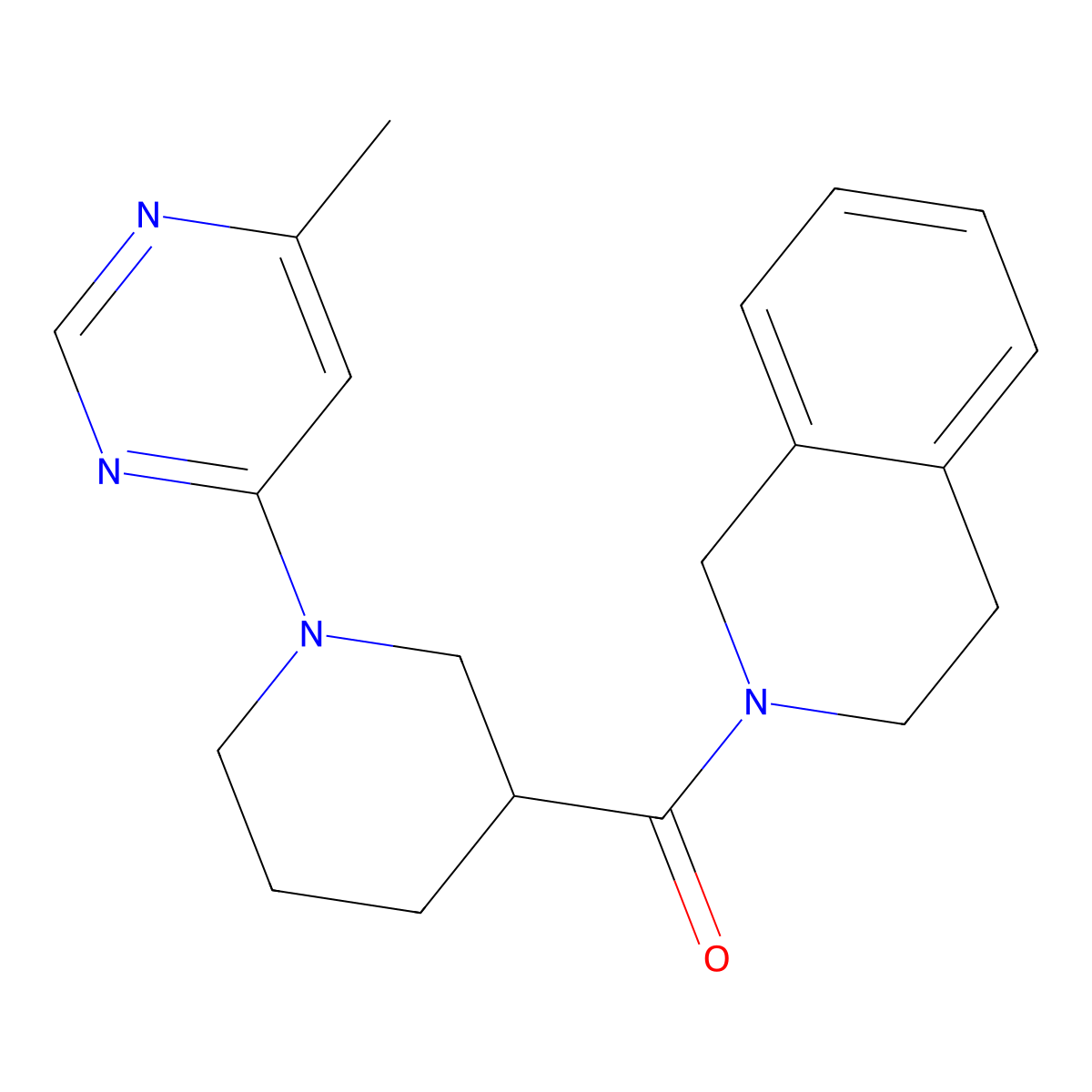 2-[1-(6-Methylpyrimidin-4-yl)piperidine-3-carbonyl]-1,2,3,4-tetrahydroisoquinoline molecular structure, CAS 3054614-75-1