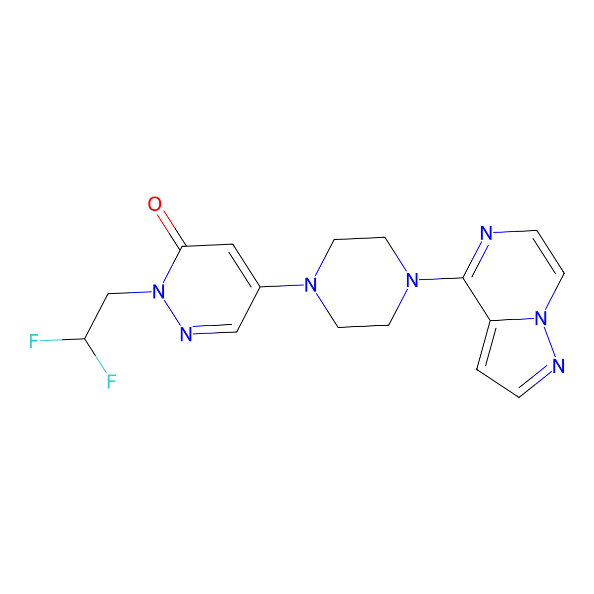 2-(2,2-Difluoroethyl)-5-(4-{pyrazolo[1,5-a]pyrazin-4-yl}piperazin-1-yl)-2,3-dihydropyridazin-3-one molecular structure, CAS 3054614-76-2