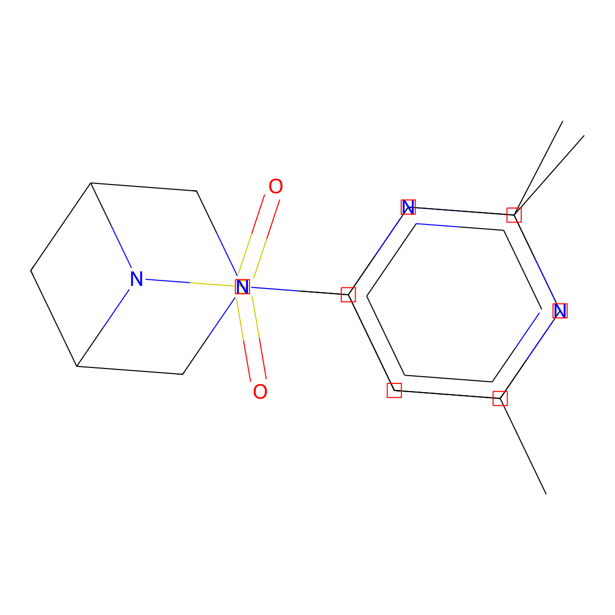 3-(2,6-Dimethylpyrimidin-4-yl)-6-(3-methylbenzenesulfonyl)-3,6-diazabicyclo[3.1.1]heptane molecular structure, CAS 3054614-93-3