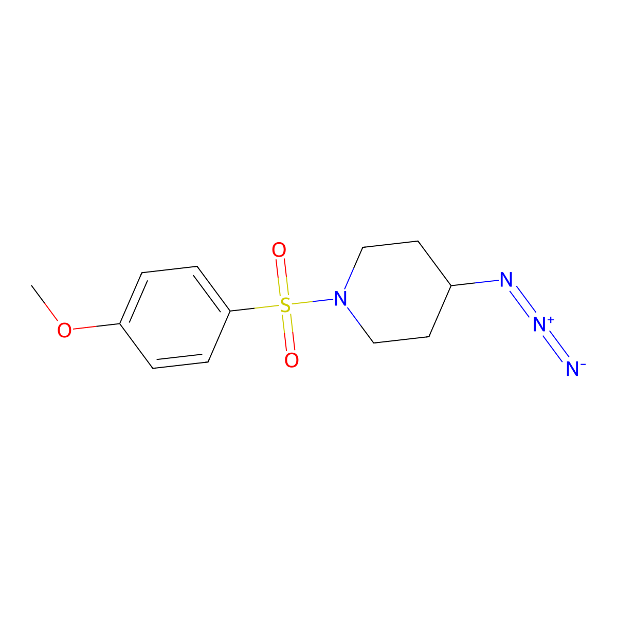 4-Azido-1-(4-methoxybenzenesulfonyl)piperidine molecular structure, CAS 3054615-11-8