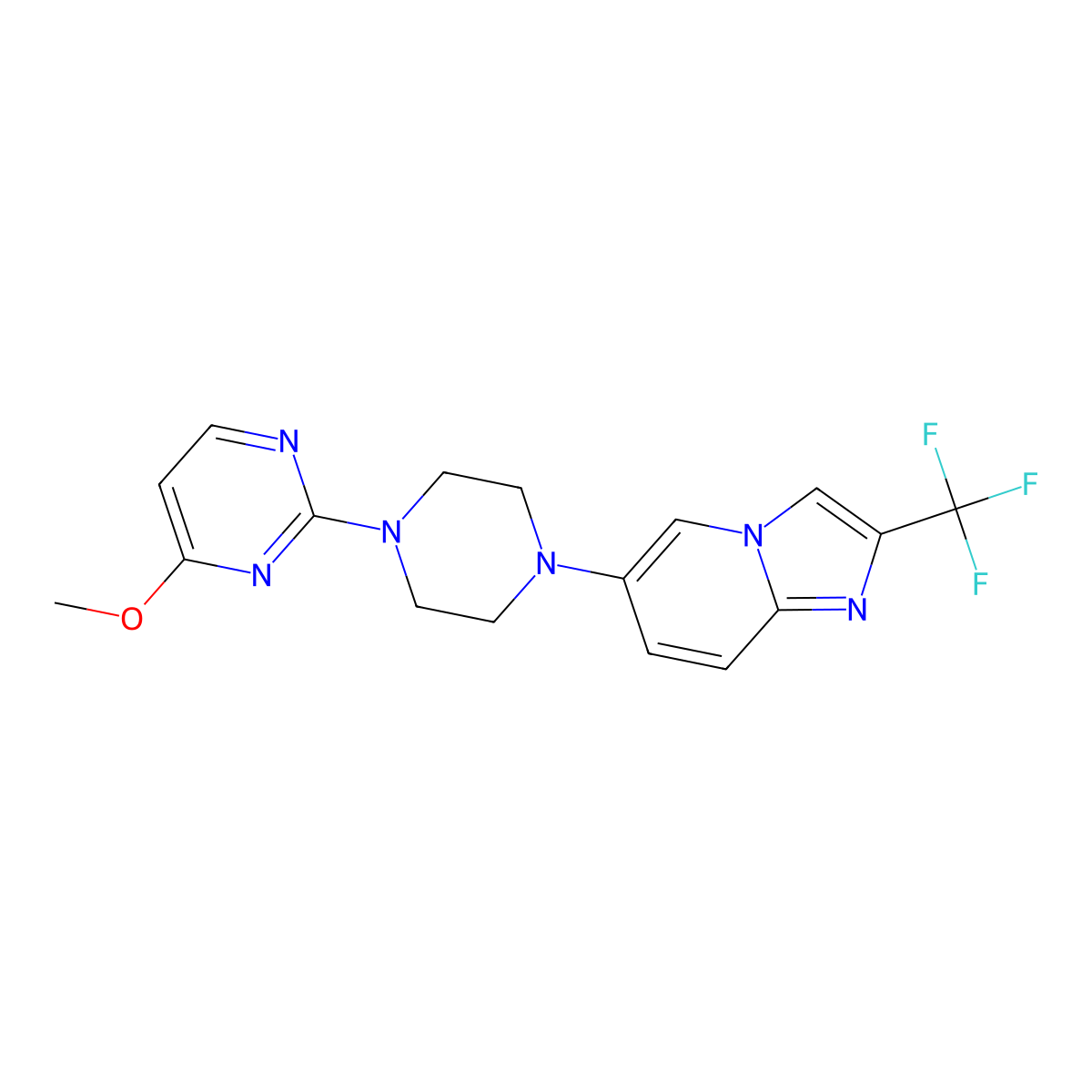 4-Methoxy-2-{4-[2-(trifluoromethyl)imidazo[1,2-a]pyridin-6-yl]piperazin-1-yl}pyrimidine molecular structure, CAS 3054615-30-1