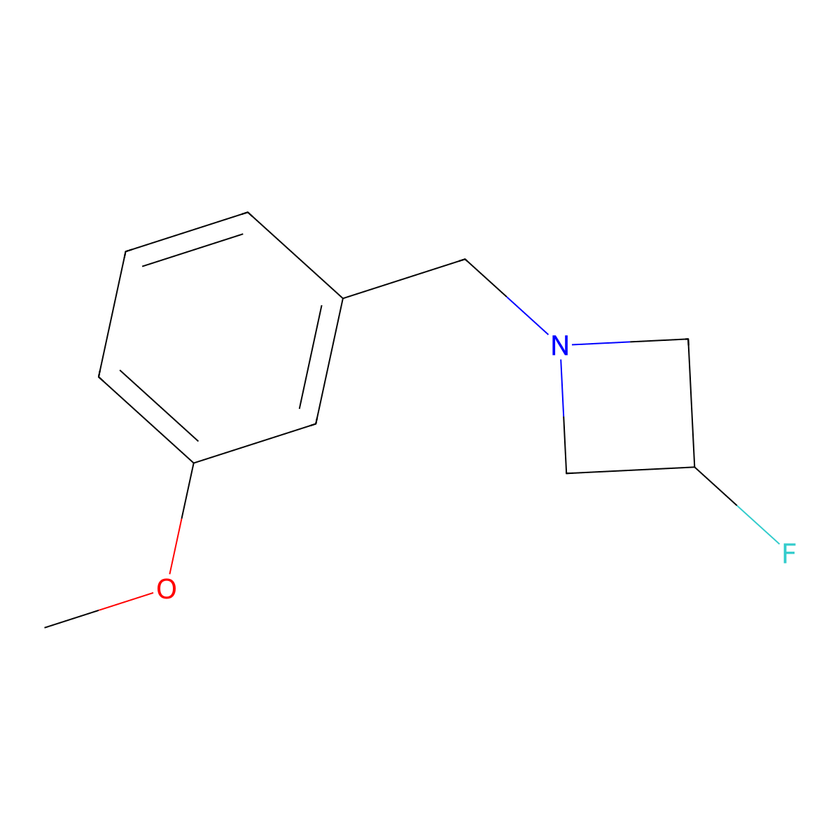 3-Fluoro-1-[(3-methoxyphenyl)methyl]azetidine molecular structure, CAS 3054615-62-9