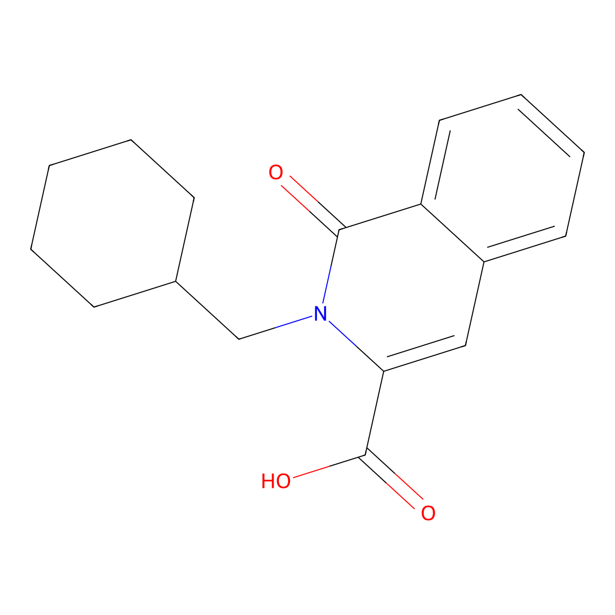 2-(Cyclohexylmethyl)-1-oxo-1,2-dihydroisoquinoline-3-carboxylic acid molecular structure, CAS 3054615-64-1